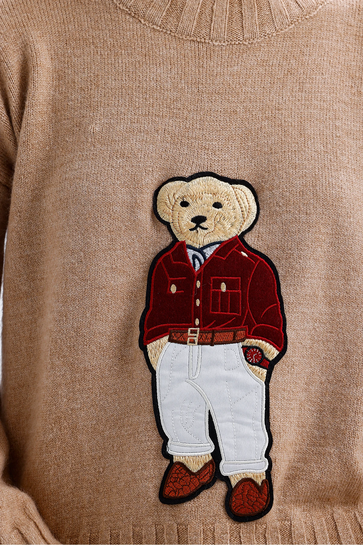 Balıkçı Yaka Ayıcıklı Triko Kazak