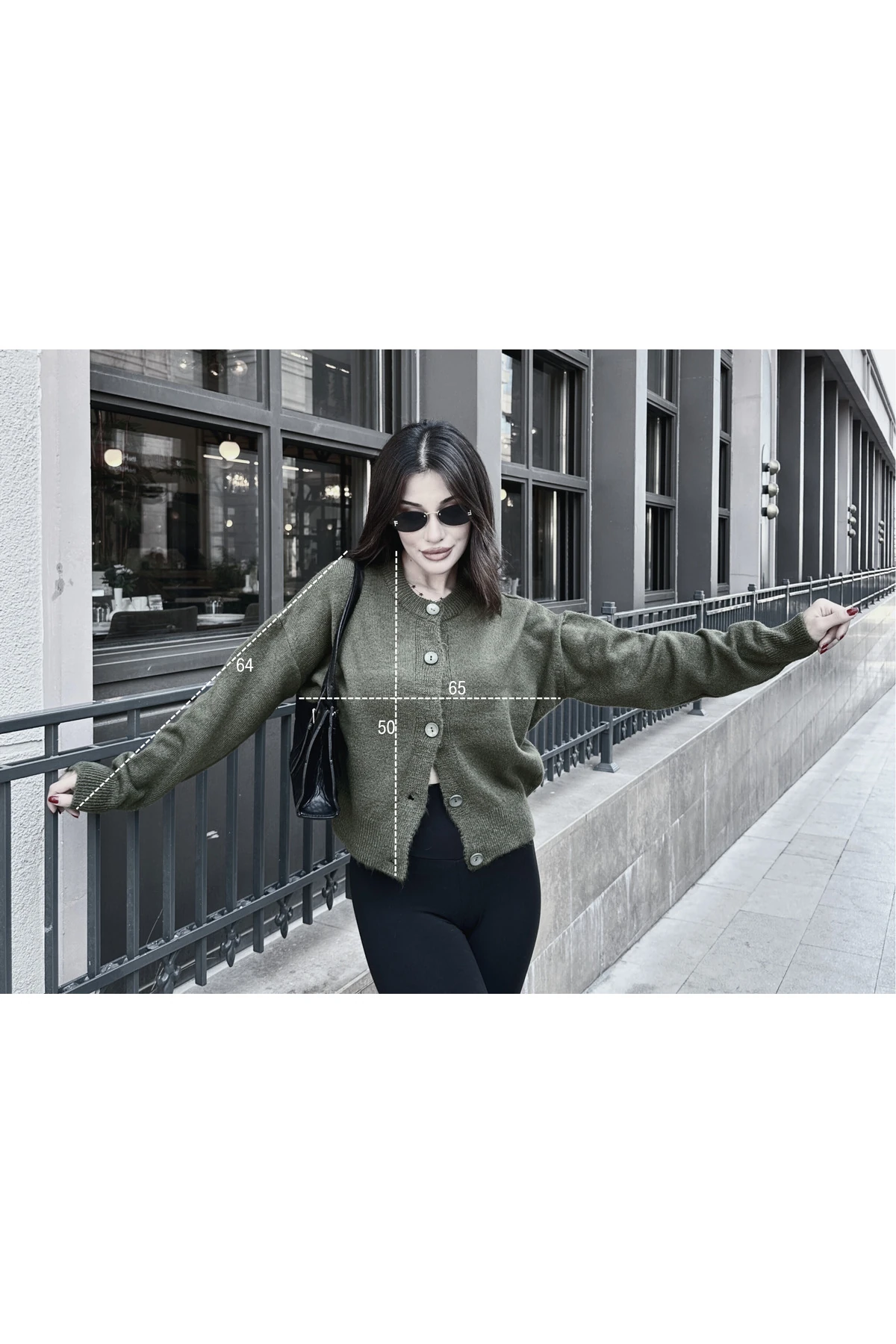 Basic Düğmeli Antrasit Triko Hırka