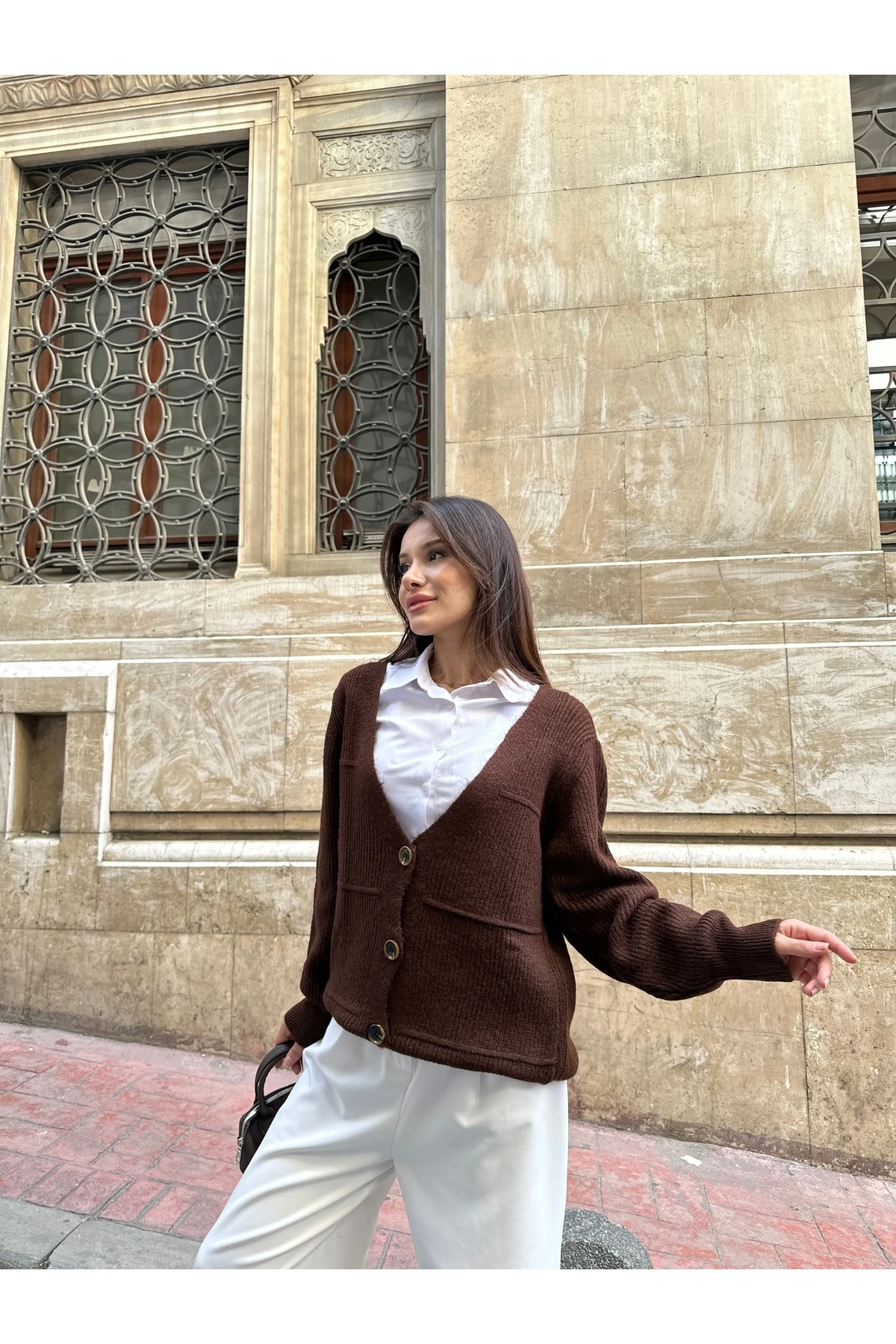 Yumoş Triko Hırka - Kahverengi