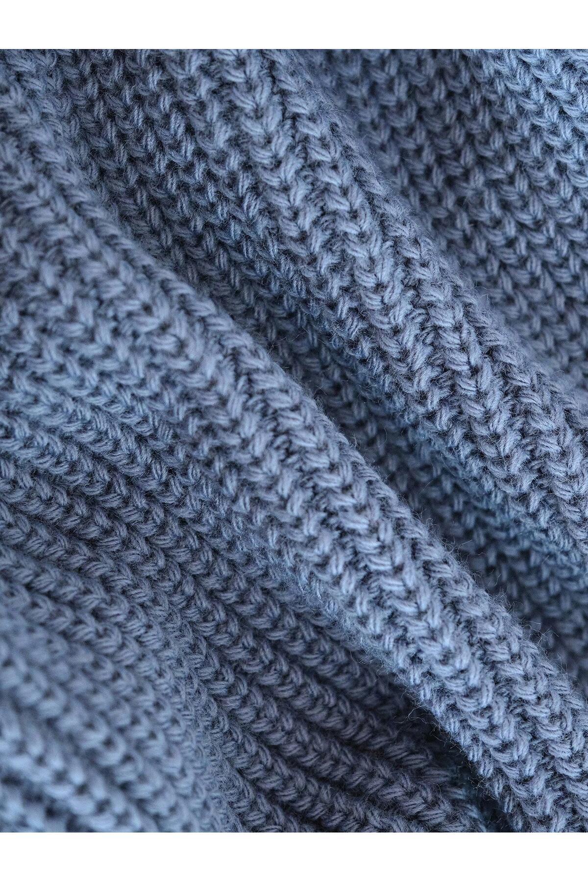 Brodeli V Yaka Hırka - i̇ndigo mavisi