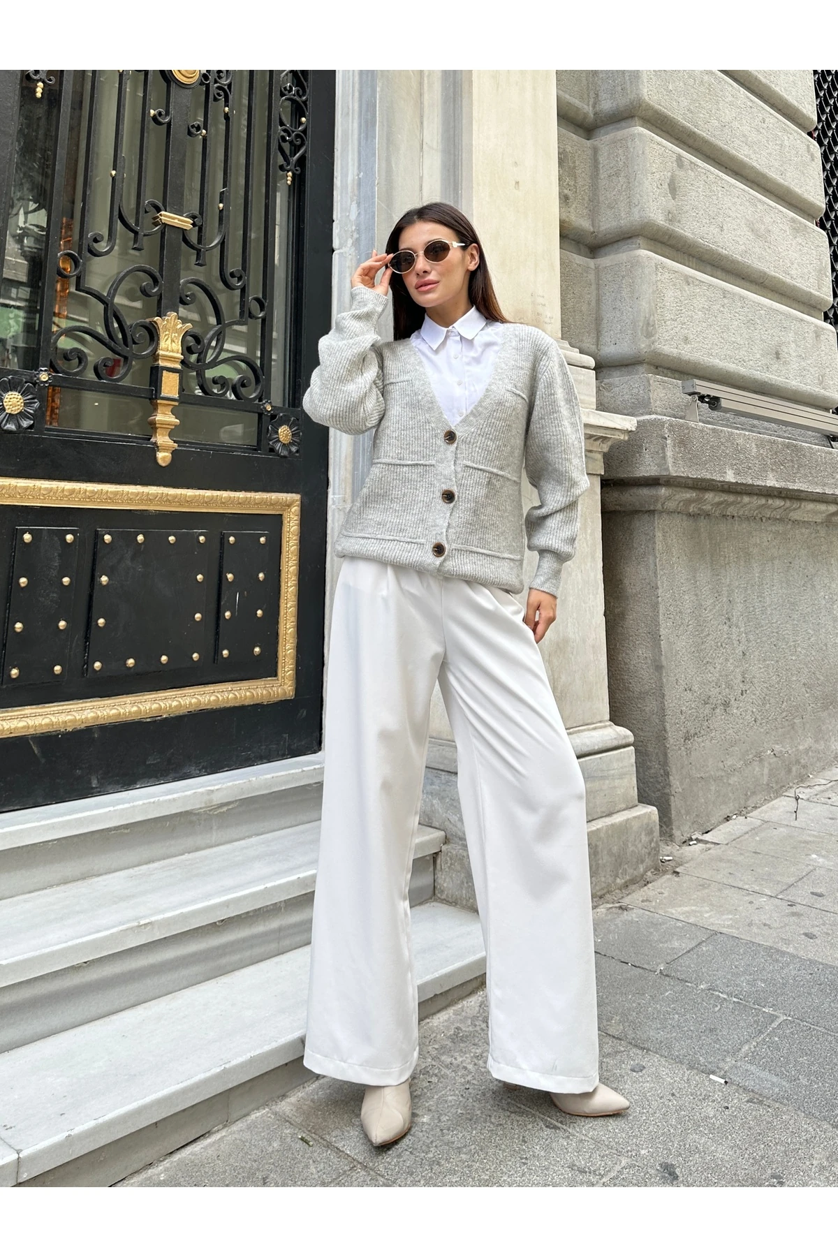 Yumoş Triko Hırka - Gri