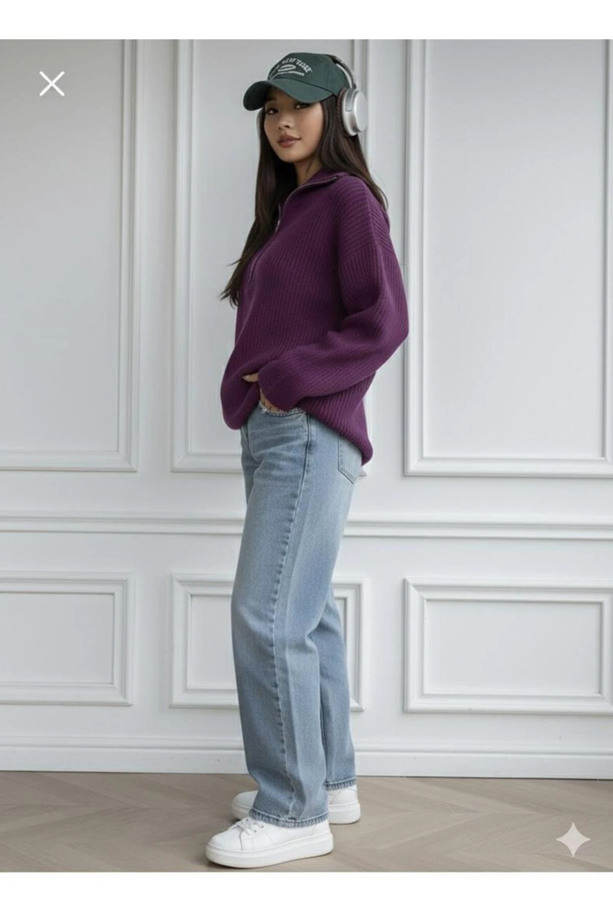 Fermuarlı Triko Kazak