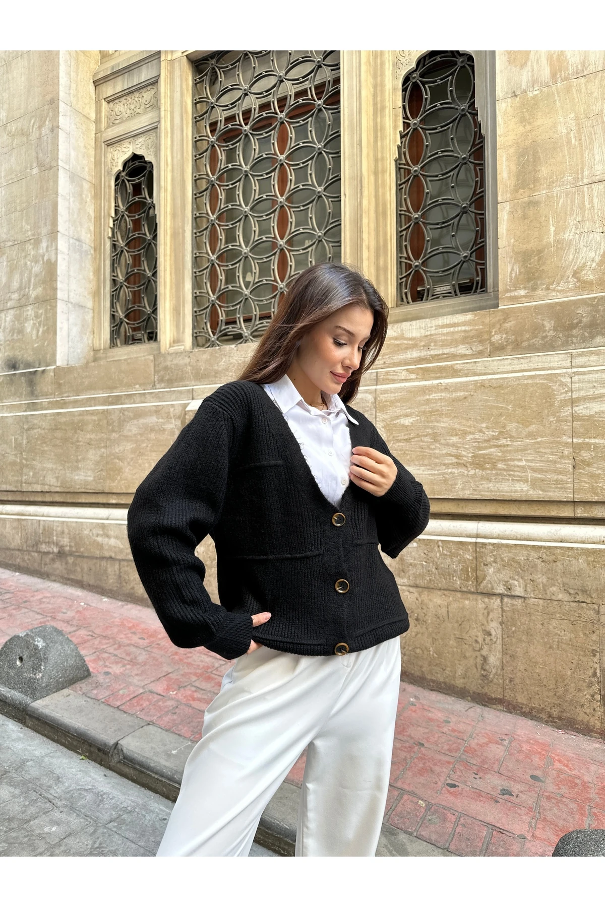 Yumoş Triko Hırka - Siyah