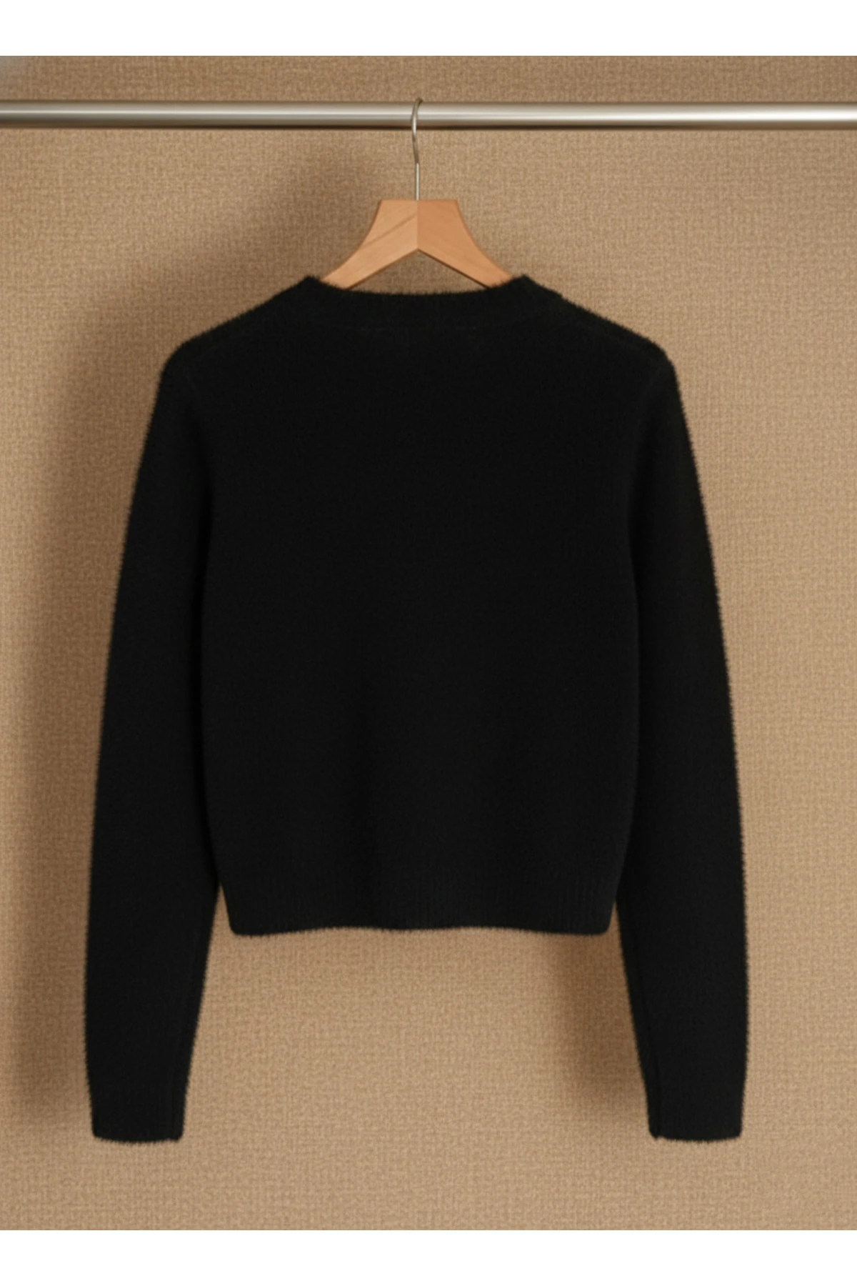 Fiyonk Detaylı Yumoş Şık Triko Hırka - Siyah