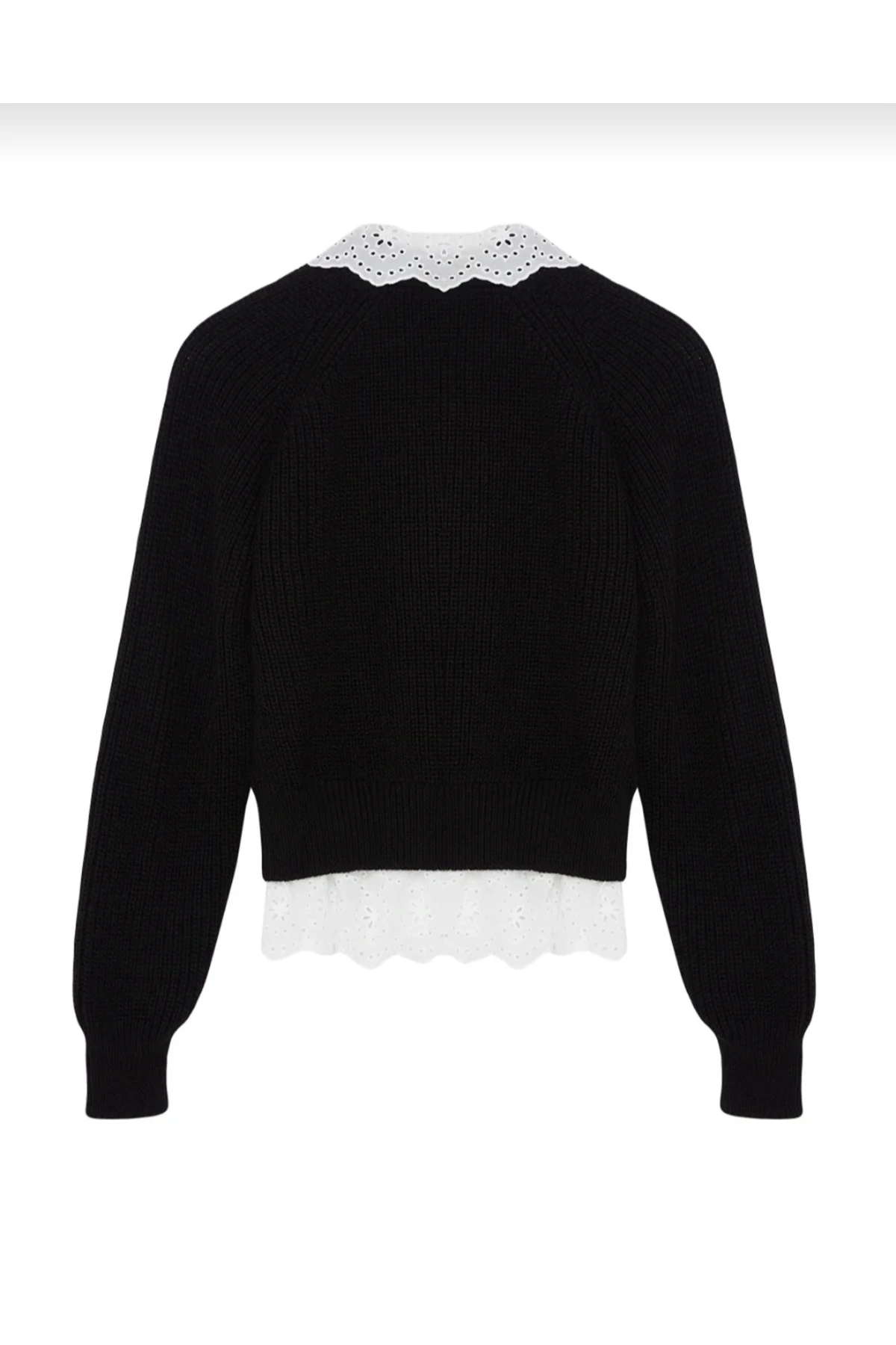 Brodeli V Yaka Hırka - Siyah