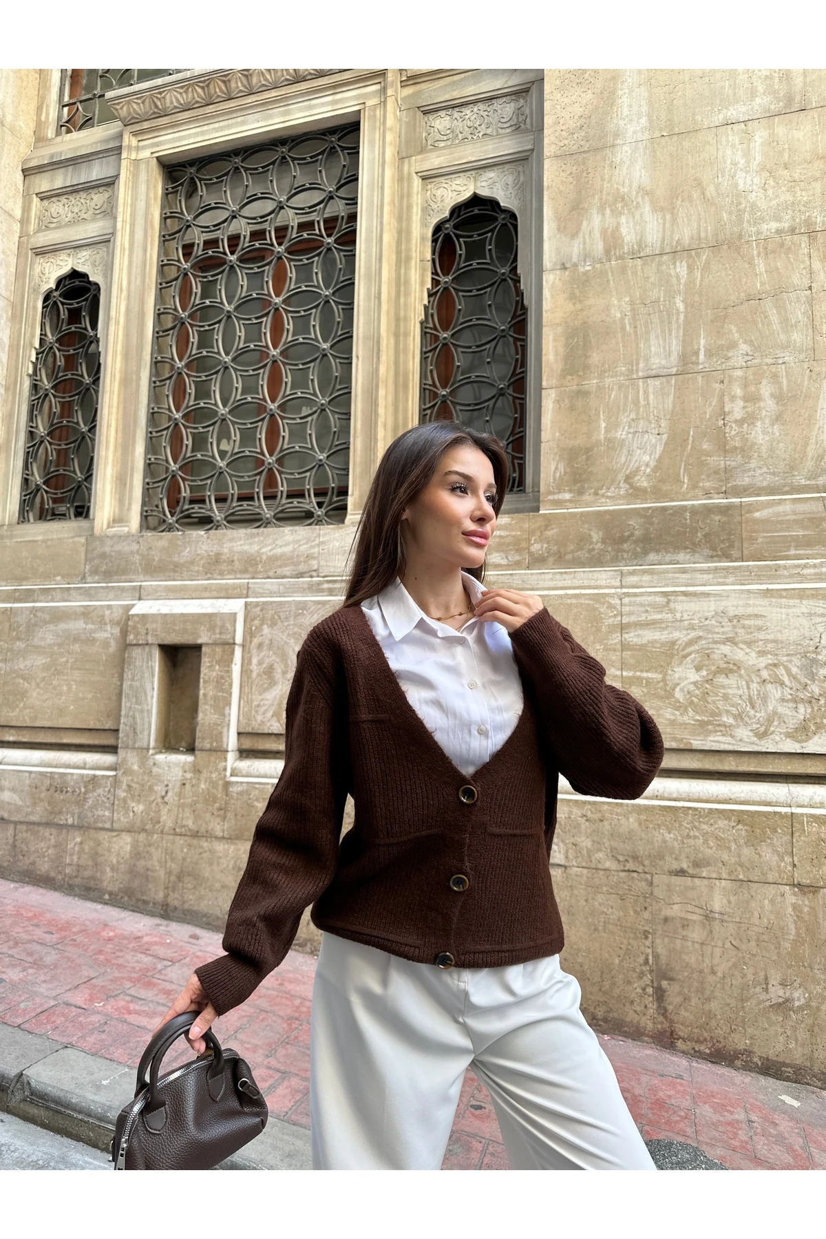 Yumoş Triko Hırka - Kahverengi