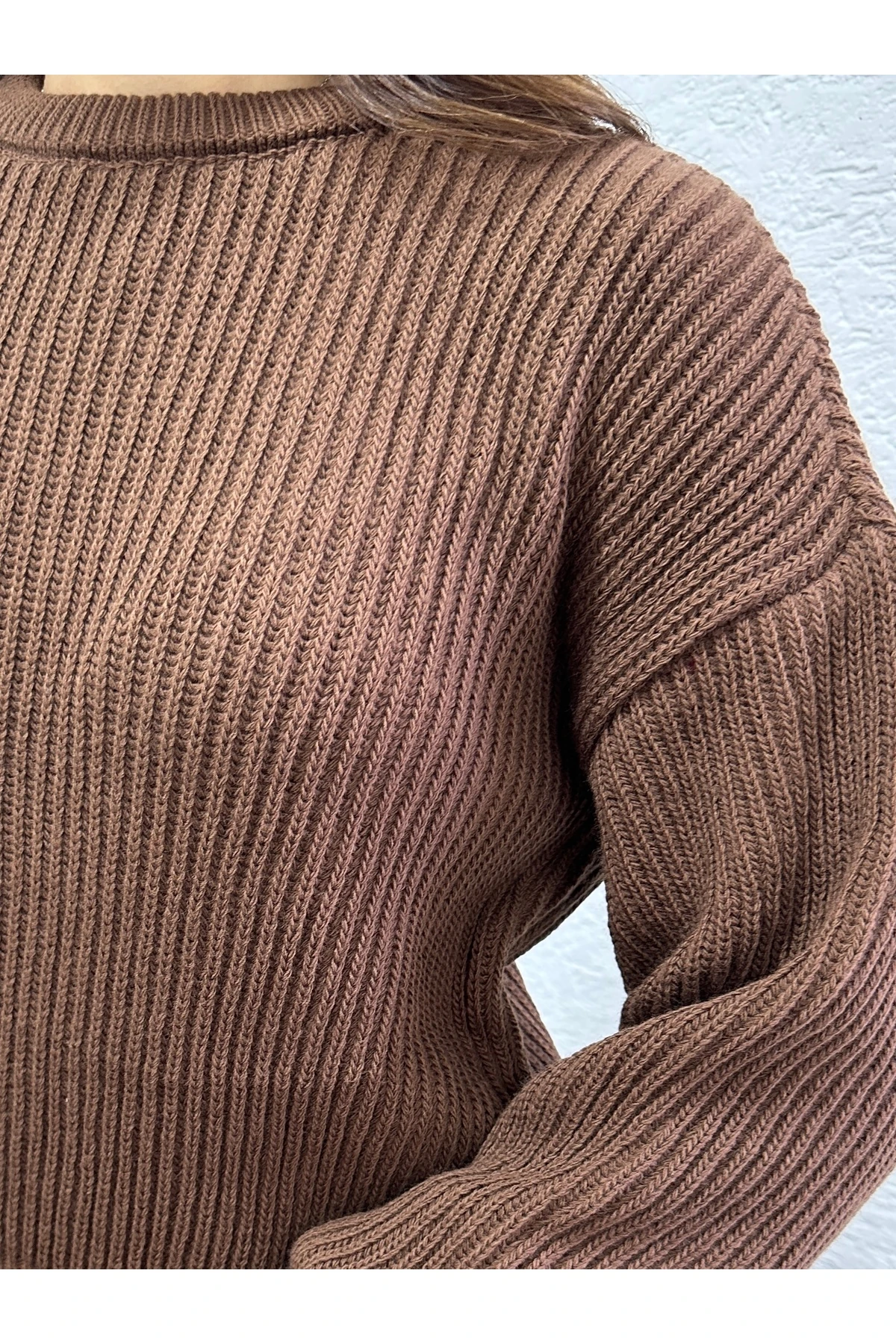 Selanik Örgü İkili Takım - Kahverengi