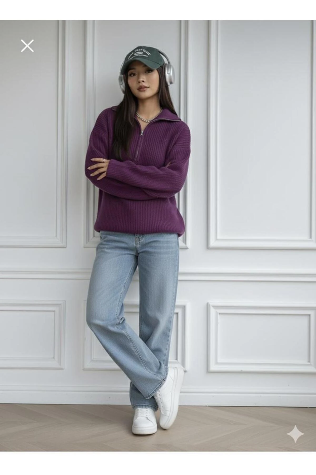 Fermuarlı Triko Kazak