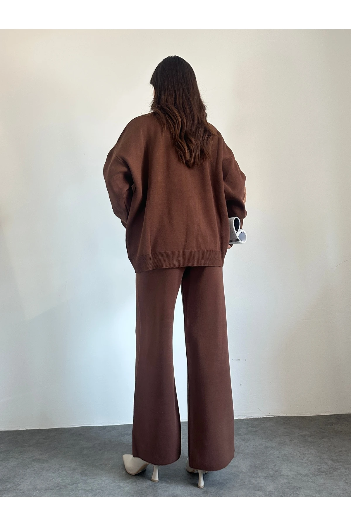 Ayıcıklı Triko Takım - acı kahve