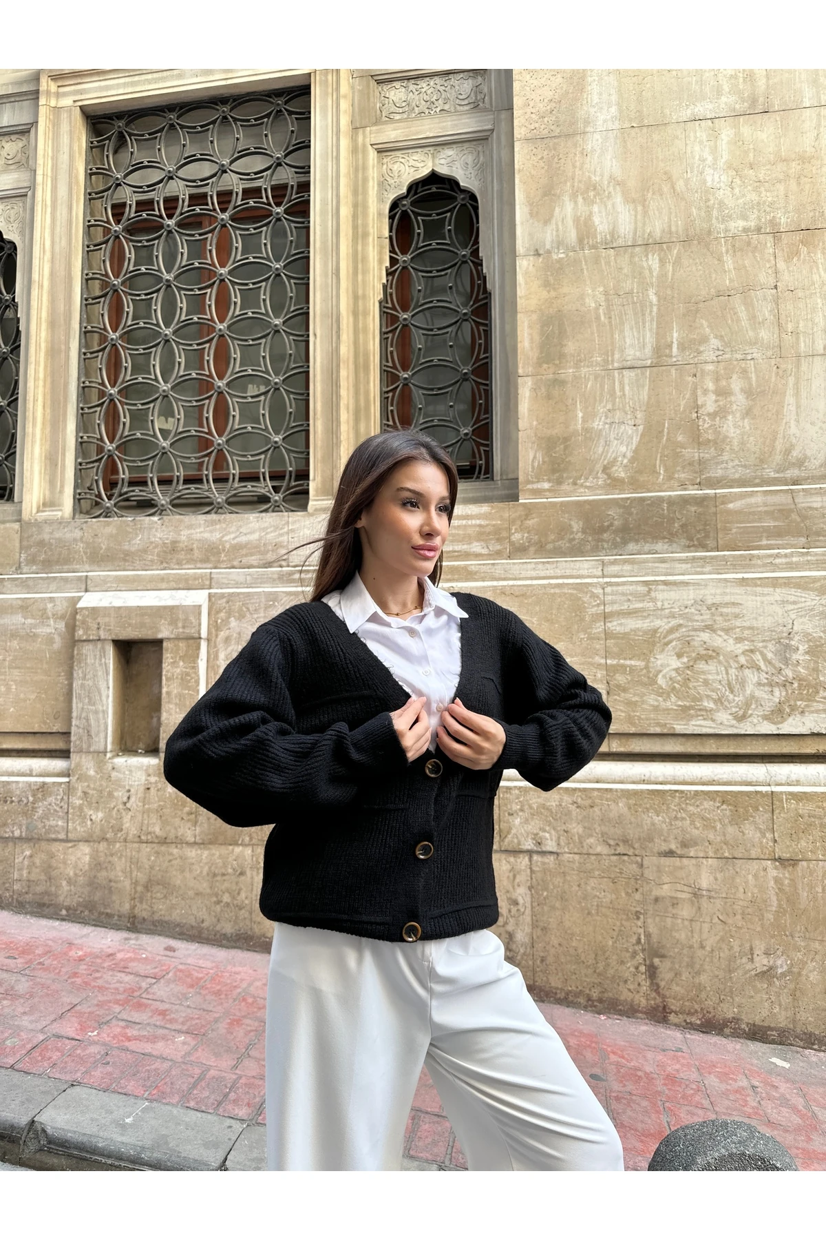 Yumoş Triko Hırka - Siyah