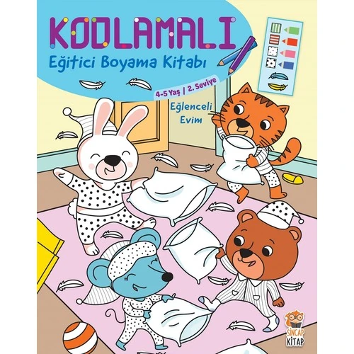 Kodlamalı Eğitici Boyama Kitapları 4-6 Yaş 1. ve 2. Seviye (4 Kitap)