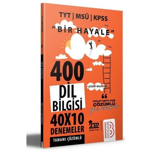 Benim Hocam Yayınları 2022 Bir Hayale Serisi Dil Bilgisi Tamamı Çözümlü Deneme