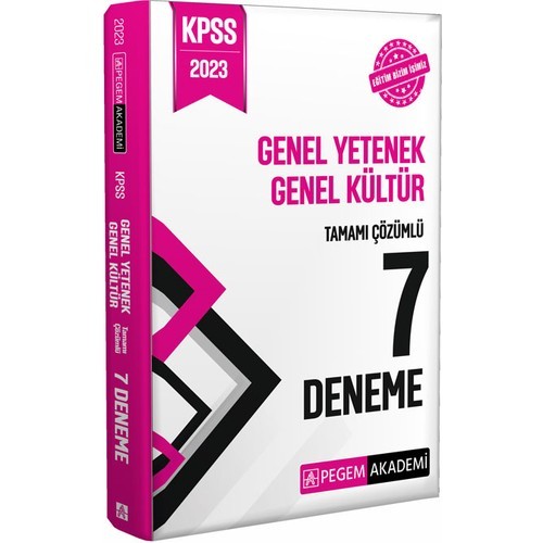 Pegem Akademi Yayıncılık 2023 KPSS Genel Yetenek Genel Kültür Tamamı Çözümlü 7 Deneme