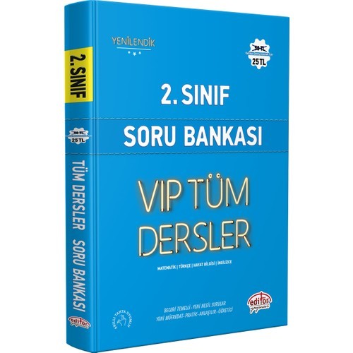 Editör Yayınları 2. Sınıf Vip Tüm Dersler Soru Bankası Mavi Kitap