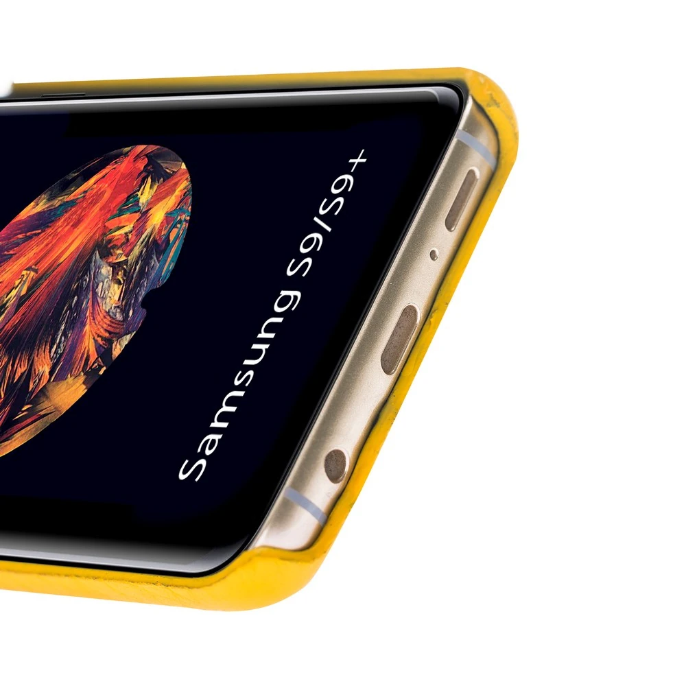 Maison de Noblesse Ultimate Jacket Deri Arka Kapak Samsung S9 Plus FL12 Sarı