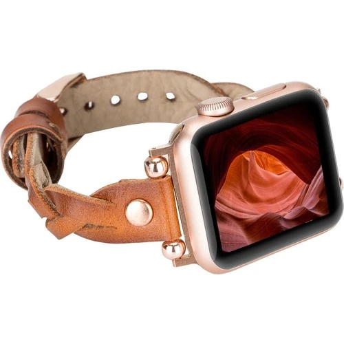 PLM Apple Watch Deri Kordon Wanda 38-40MM Ferro Rose Gold Trok RST2EF Taba
