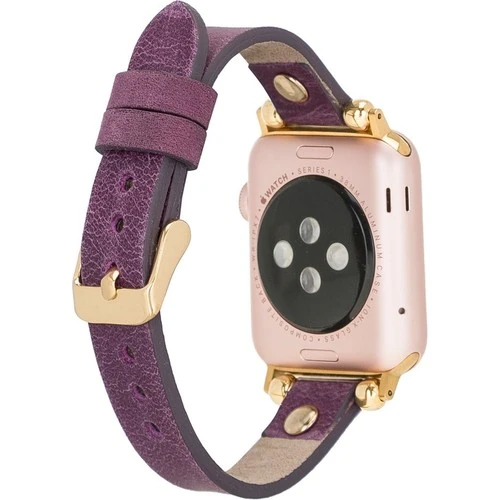 PLM Apple Watch Deri Kordon 38-40MM Ferro Rose Gold Trok G7 Mor