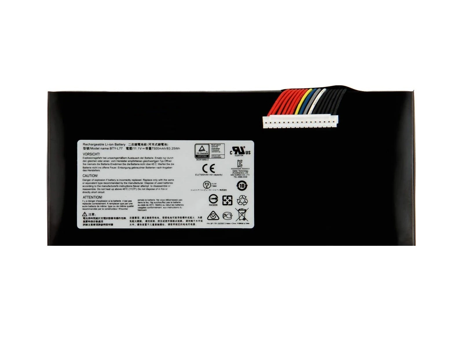 RETRO MSI GT72, BTY-L77 Notebook Bataryası