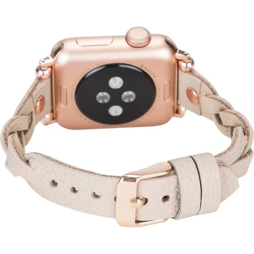 PLM Apple Watch Deri Kordon Wanda 38-40MM Ferro Rose Gold Trok Erc3 Bej