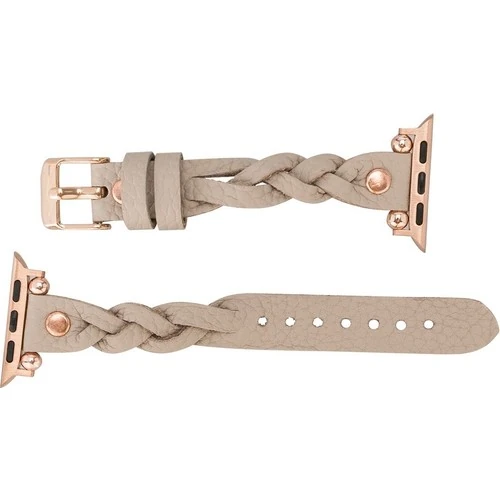 PLM Apple Watch Deri Kordon Wanda 38-40MM Ferro Rose Gold Trok Erc3 Bej
