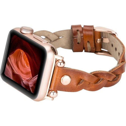 PLM Apple Watch Deri Kordon Wanda 38-40MM Ferro Rose Gold Trok RST2EF Taba