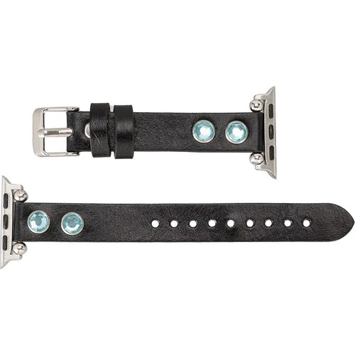 PLM Apple Watch Deri Kordon Solitaire 38-40MM Ferro Troklu Rst1 Siyah