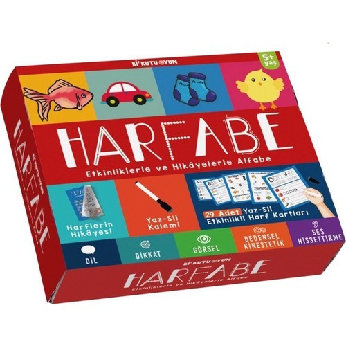 Bi Kutu Oyun Harfabe Etkinliklerle ve Hikayelerle Eğitici Alfabe Öğrenme Seti