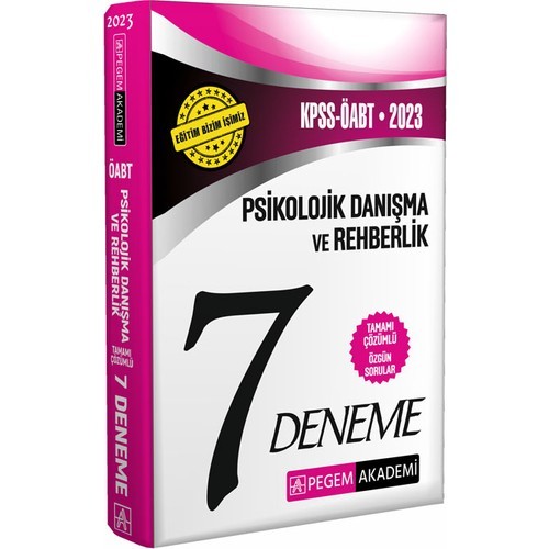 Pegem Akademi Yayıncılık 2023 KPSS ÖABT Psikolojik Danışma ve Rehberlik Öğretmenliği 7 Den