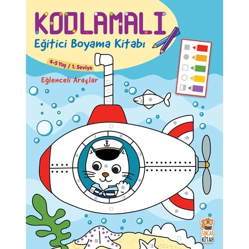 Kodlamalı Eğitici Boyama Kitapları 4-6 Yaş 1. ve 2. Seviye (4 Kitap)