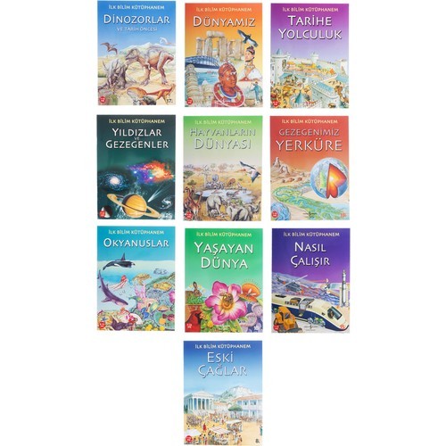 10 Adet Eğitici Eğlenceli Ilk Bilim Kütüphanesi Çocuk Kitap Setleri