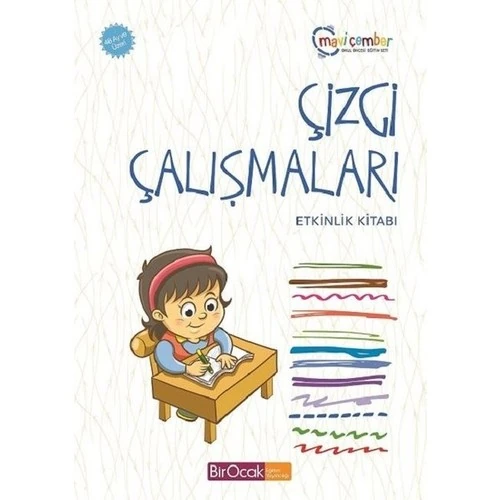 Çizgi Çalışmaları Etkinlik Kitabı - Mavi Çember (48 Ay Ve Üzeri / Spiralli) - Fatma İşler
