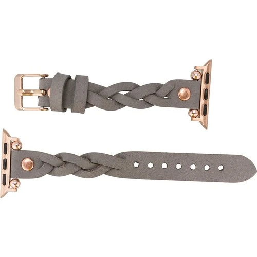 PLM Apple Watch Deri Kordon Wanda 38-40MM Ferro Rose Gold Trok Rst9 Gri