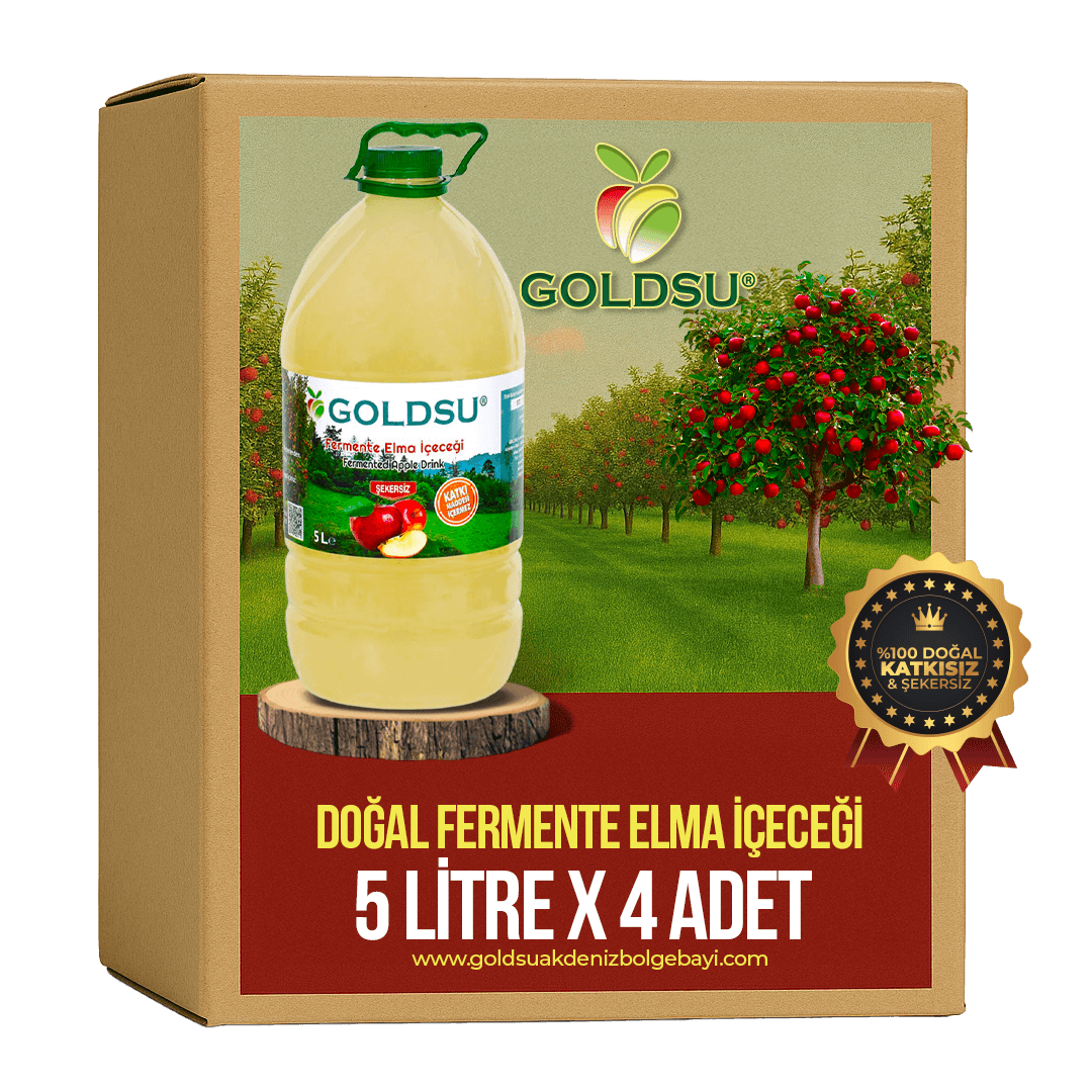 Goldsu 5 Litre 4 Adet Doğal Fermente Elma İçeceği