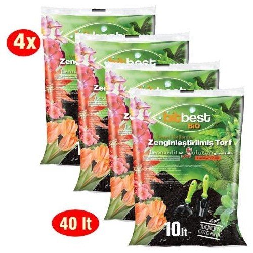 Bitbest Bio 2'li 20 lt Gübreli Bitki ve Saksı Toprağı Torf U