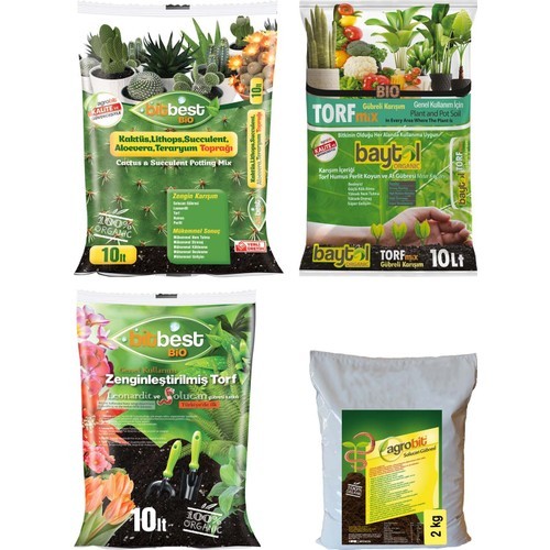 Bitbest Bio 10 Lt + Baytol Mix 10 Lt + Bitbest Kaktüs 10 Lt + Solucan Gübresi 2 Kg