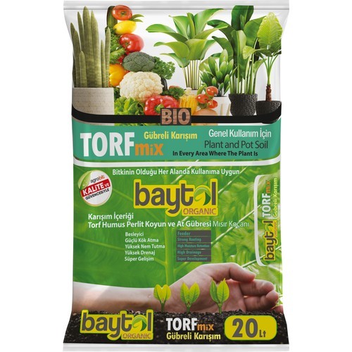 Baytol Mix  20 Lt Organik Bitki ve Saksı Toprağı Gübreli Karışım Torf