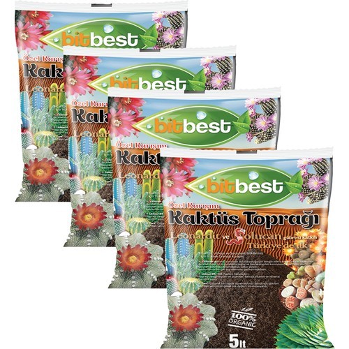Bitbest Bio Kaktüs Lithops ve Succulent Toprağı 4'lü 5 lt