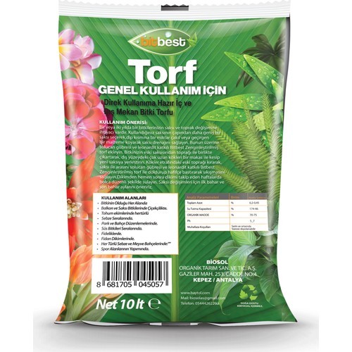 Bitbest Bio 2'li 20 lt Gübreli Bitki ve Saksı Toprağı Torf U