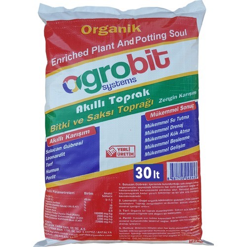 Agrobit Akıllı Toprak 30 lt Bitki ve Saksı Toprağı Solucan Gübresi Torf Humus Perlit Leonardit