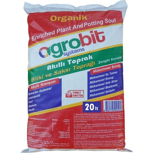 Agrobit Akıllı Toprak 20 lt Bitki ve Saksı Toprağı Solucan Gübresi Torf Humus Perlit Leonardit