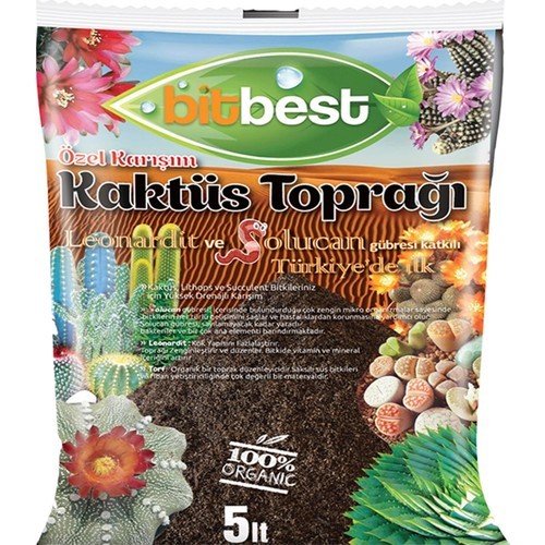 Bitbest Kaktüs Lithops Ve Succulent Toprağı 5Lt Solucan Gübreli Ve Leonarditli 1104-08