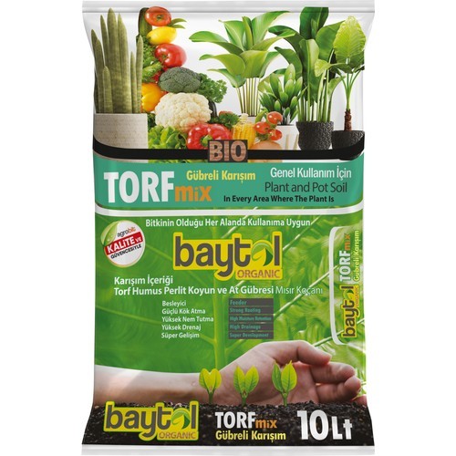 Baytol Mix  10 Lt Organik Bitki ve Saksı Toprağı Gübreli Karışım Torf
