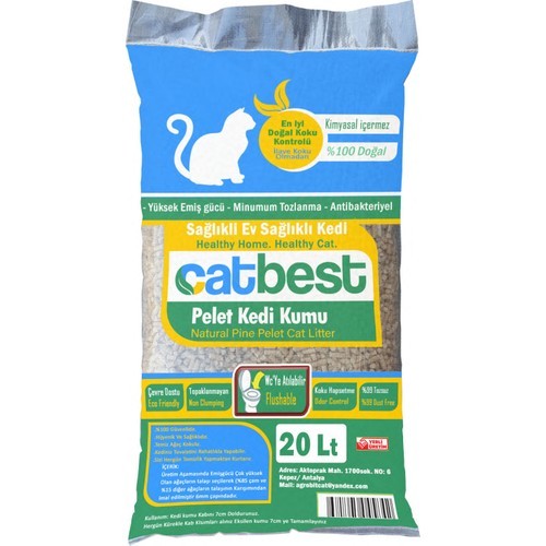 Catbest Cat Pellet Çam Peleti Kedi Kumu 20 Lt Pelet En Iyi Kedi Bakımı