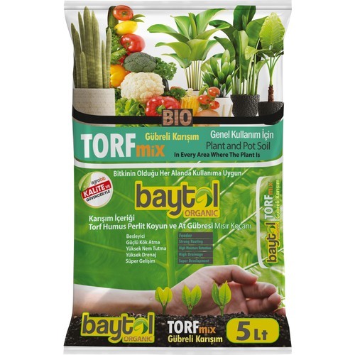 Baytol Mix  5 Lt Organik Bitki ve Saksı Toprağı Gübreli Karışım Torf