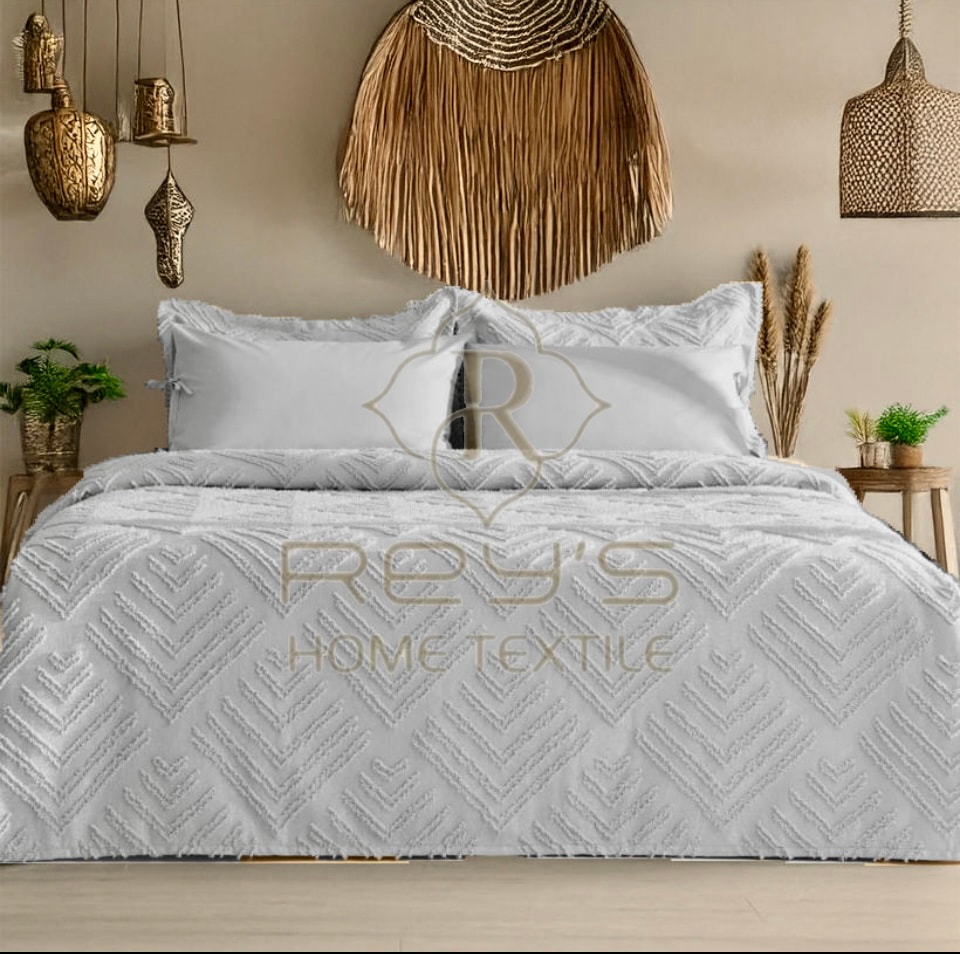 BOHEM VELOR ÇİFT KİŞİLİK YATAK ÖRTÜSÜ TAKIMI 240X250 - GRİ -