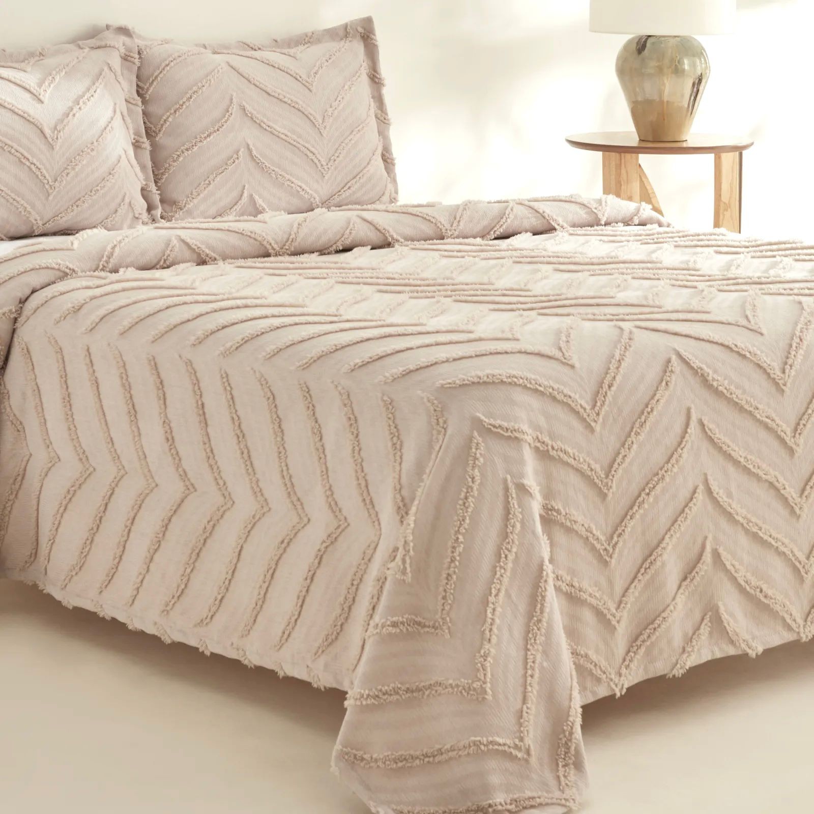 BOHEM ARLİNAGEO ÇİFT KİŞİLİK YATAK ÖRTÜSÜ TAKIMI 240X250 - BEJ -