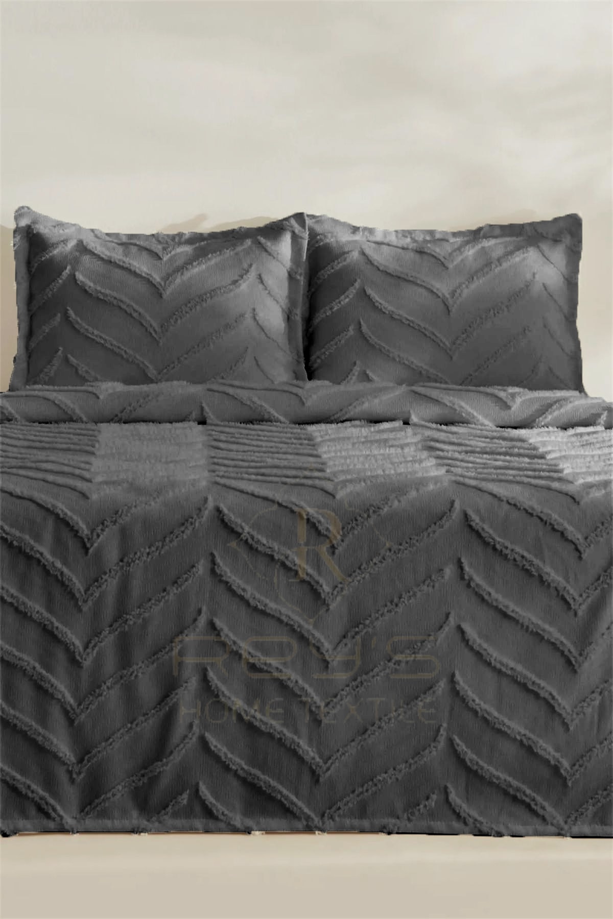 BOHEM ARLİNAGEO ÇİFT KİŞİLİK YATAK ÖRTÜSÜ TAKIMI 240X250 - ANTRASİT -