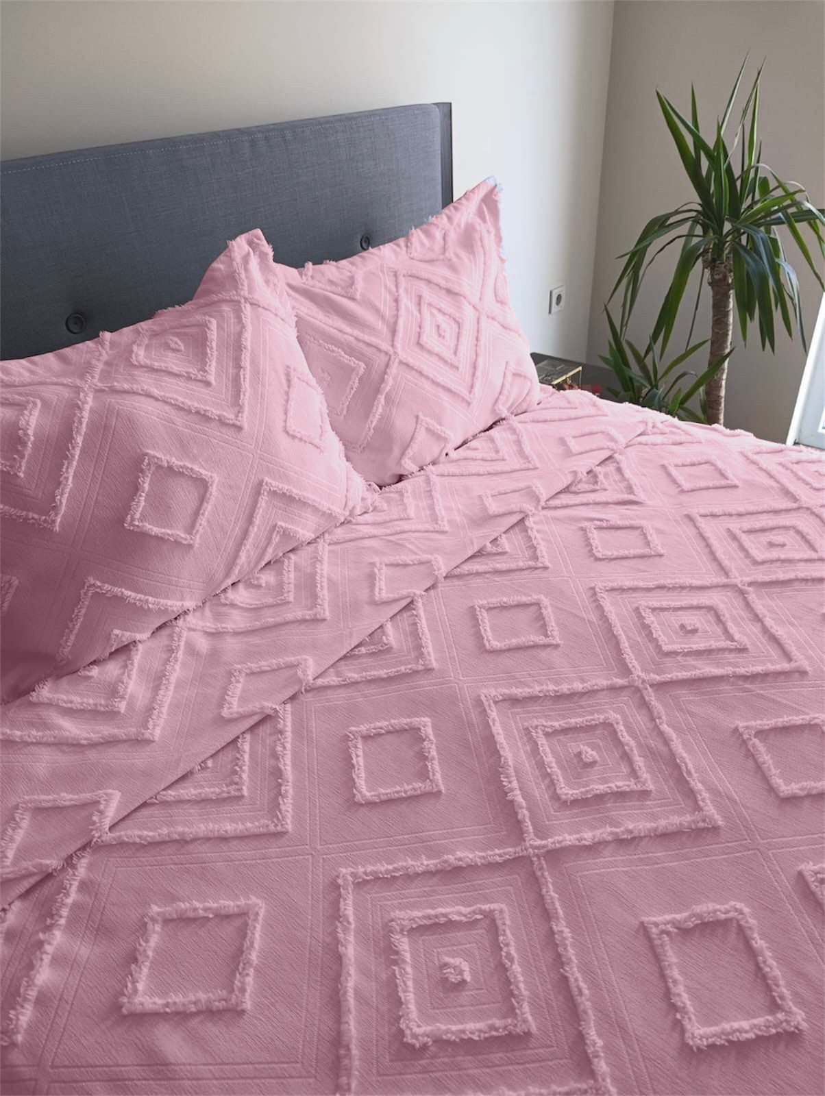 İSKANDİNAV TEK KİŞİLİK YATAK ÖRTÜSÜ TAKIMI 180X250 - PUDRA -