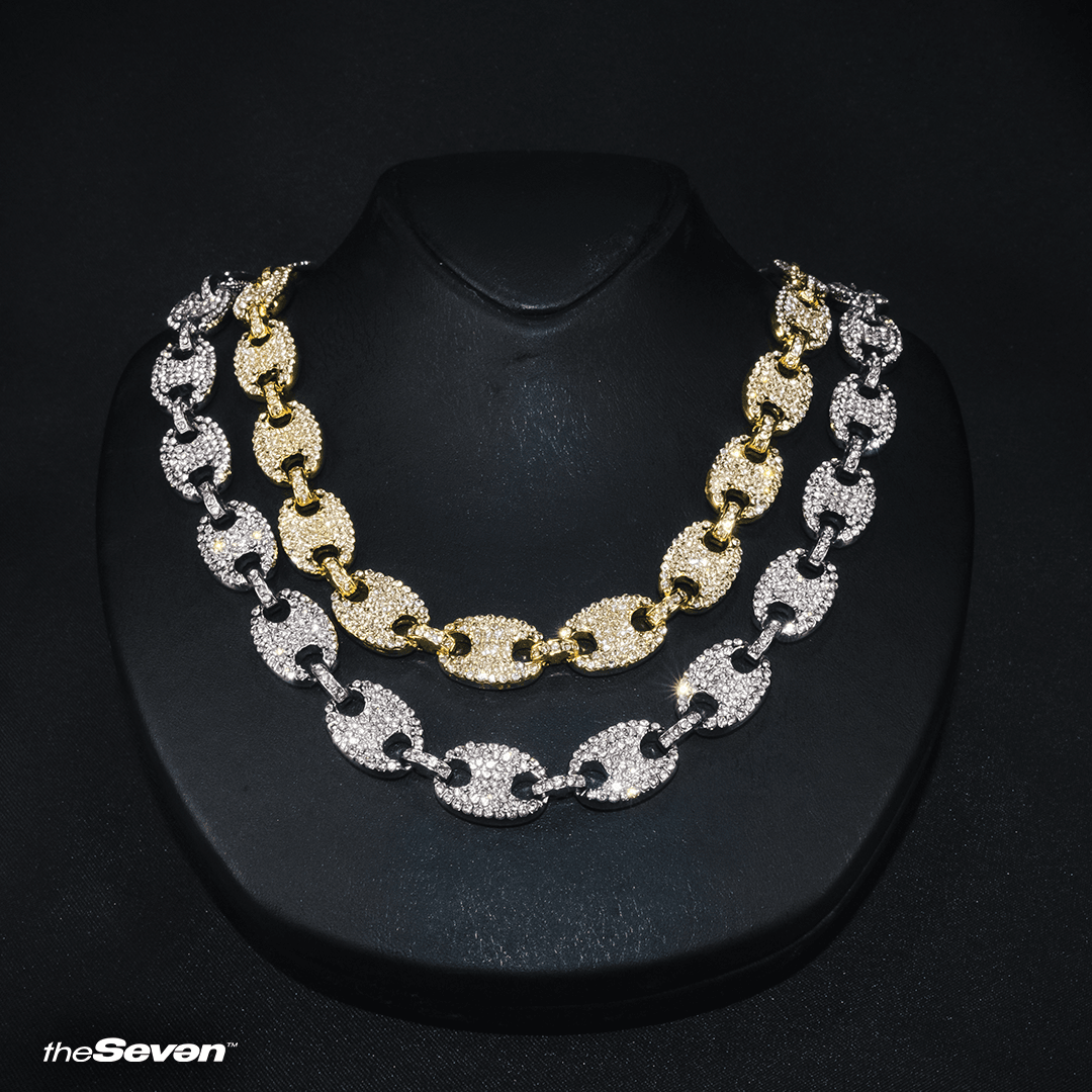 Iced Out 50cm Coffee Bean Chain Kolye