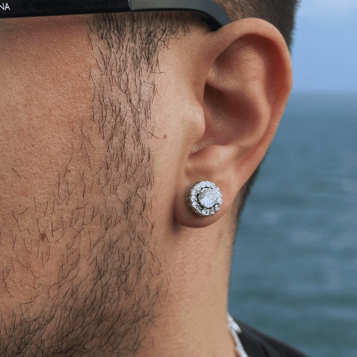 Iced Out Circle Paved Küpe